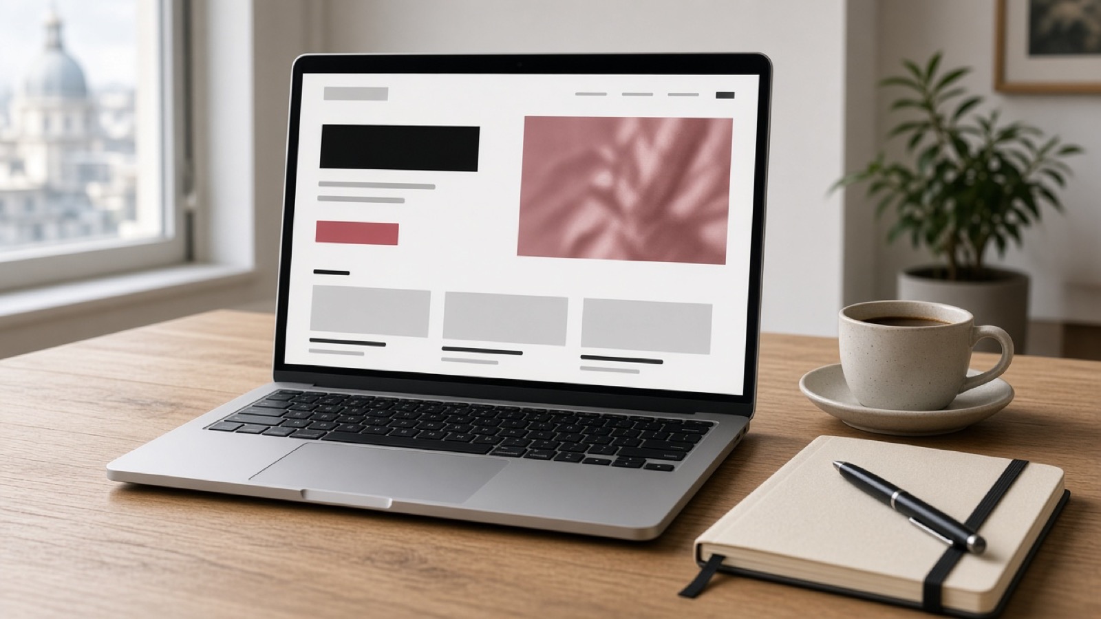 Sitio web abierto en una notebook